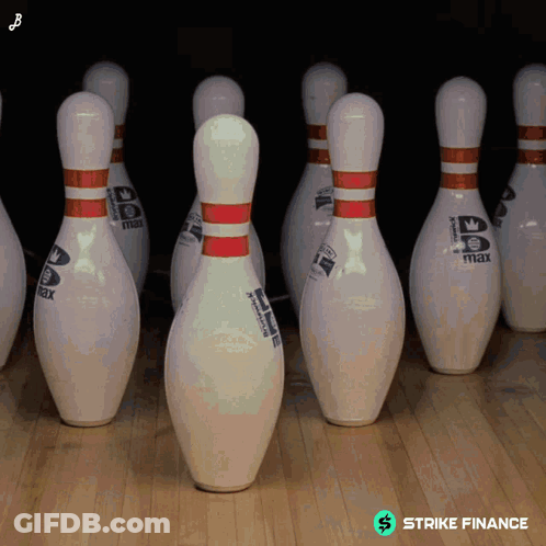 Bowling Pins Strike Finance GIF