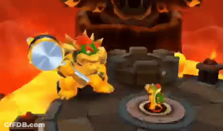 Bowser Holding Sword And Shield Link Holding Drum GIF