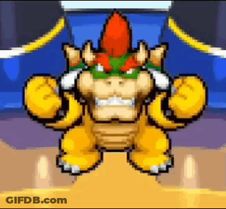 Bowser Is A Cartoon Character From The Video Game Mario Bros . GIF