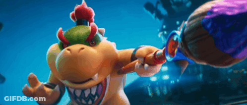 Bowser Holding Purple Brush GIF