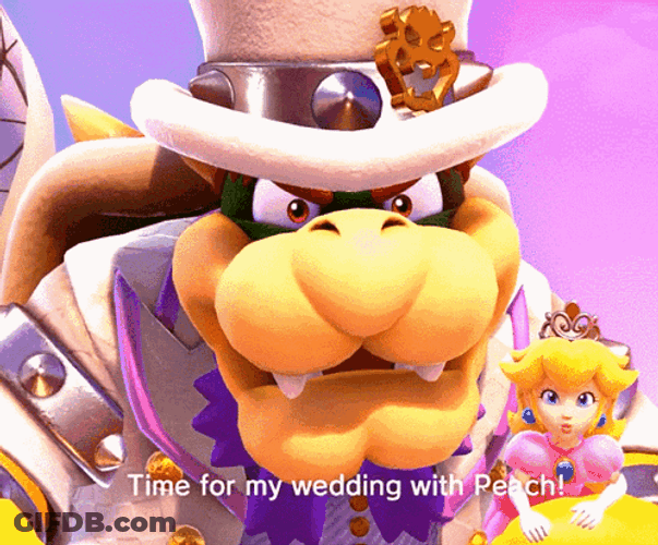 Bowser Peaches Time For Wedding GIF