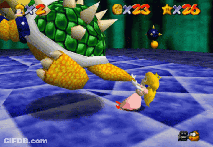 Bowser Peaches Turning Around GIF