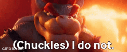Bowser Says Chuckles I Do Not In Front Of Fire GIF