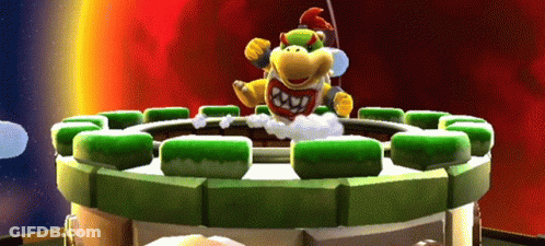 Bowser Sitting On Green Platform GIF