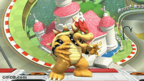 Bowser Standing In Front Of Castle GIF