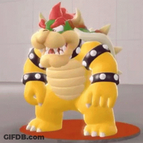 Bowser Standing On Red Carpet Super Mario Bros GIF