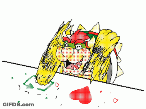 Bowser With Red And Green Hat GIF