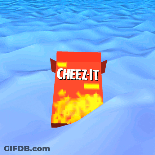 Box Of CheezIt Floating In Water GIF