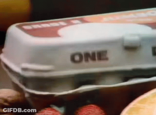 Box Of Eggs Saying One GIF