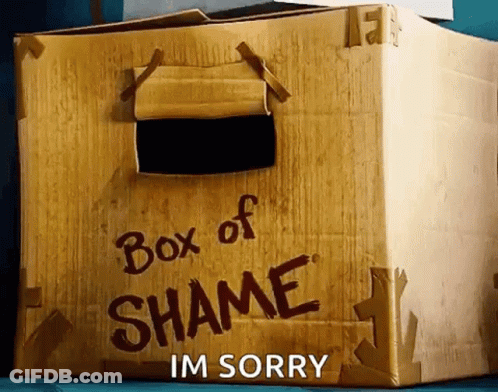 Box Of Shame Cardboard Box GIF