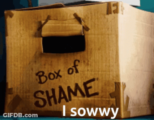 Box Of Shame Cardboard Box GIF