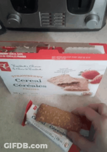 Box Of Strawberry Cereal Bars GIF