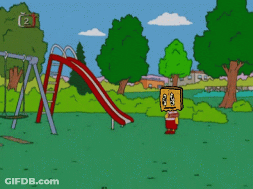 Box On Head Cartoon Character In Front Of Slide Number 2 GIF