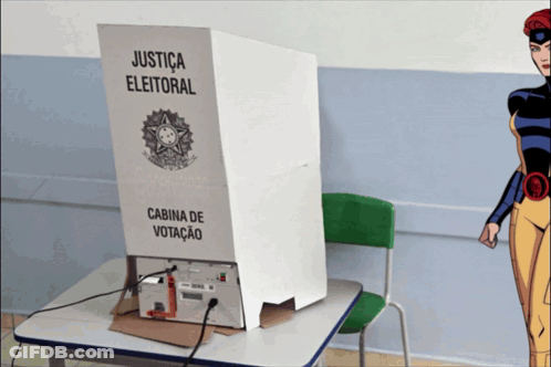 Box Saying Justica Eleitoral On Table GIF