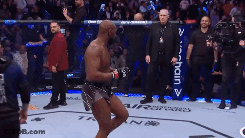 Boxer In Ring With Air Guard Banner GIF