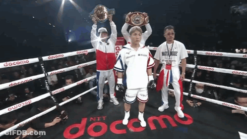 Boxer In Ring With Docomo Ropes GIF