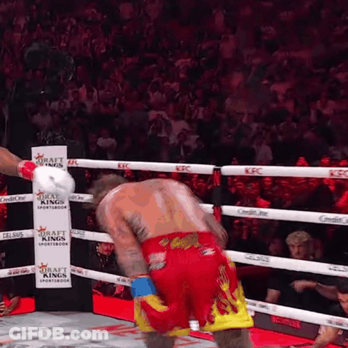 Boxer In Ring With Draft Kings Sign GIF