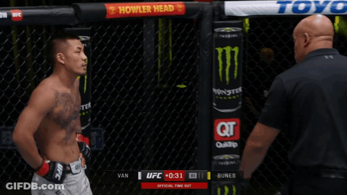 Boxer In Ring With Toyo Tires Sign GIF