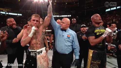 Boxer In Spider Shirt Being Congratulated GIF