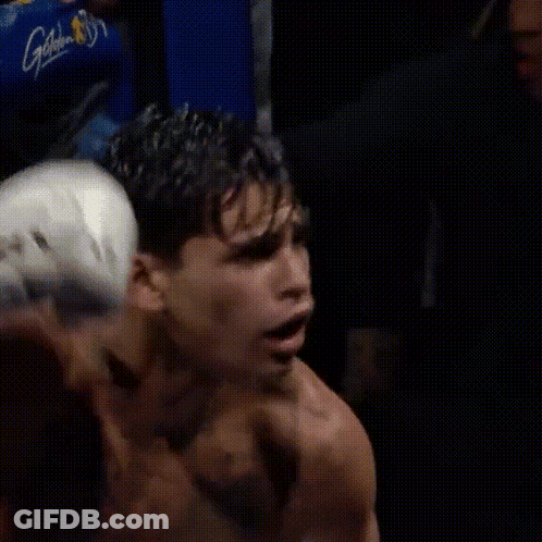 Boxer Wearing Gloves With Letter R GIF