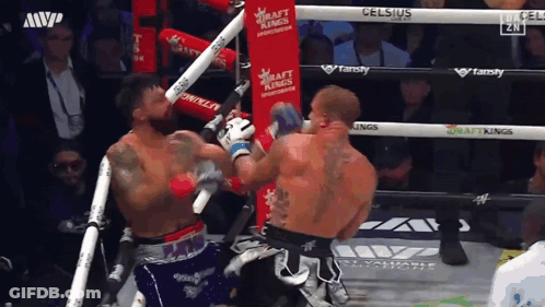 Boxers Fighting In Ring Draft Kings Sponsor GIF