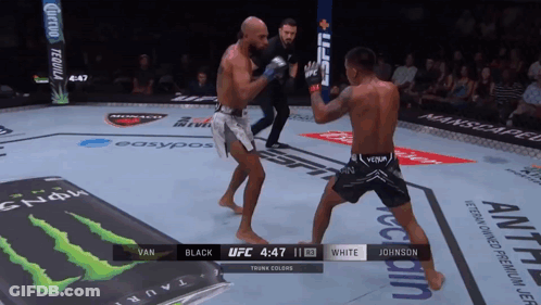 Boxers Fighting In Ring With Monster Energy GIF