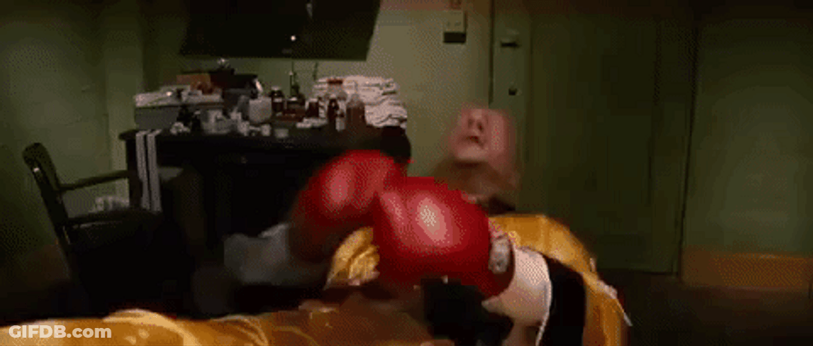 Boxing Bruce Willis Waking Up GIF