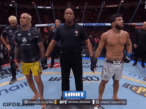 Boxing Match Between Charles Oliveira And Arman Tsarukyan GIF