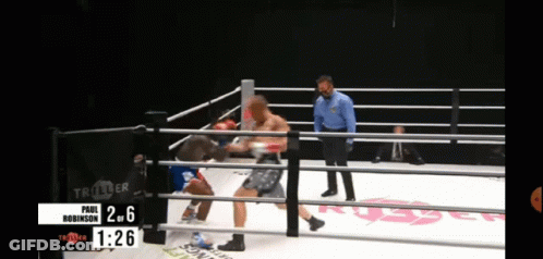 Boxing Match Between Paul Robinson And Referee GIF