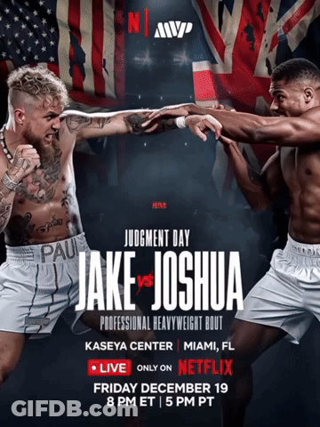 Boxing Match Poster Jake Vs Joshua GIF