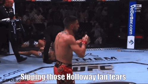 Boxing Ring Man Sipping Those Holloway Fan Tears GIF