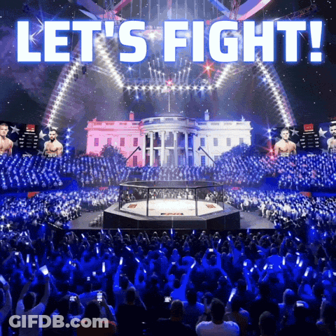 Boxing Ring Saying Let's Fight GIF