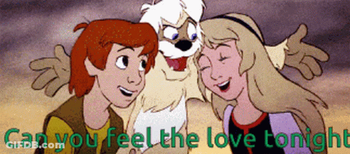 Boy And Girl Can You Feel The Love Tonight GIF