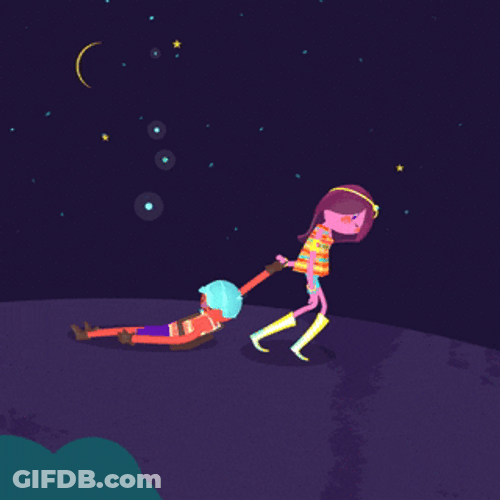 Boy And Girl Dragging Animation GIF