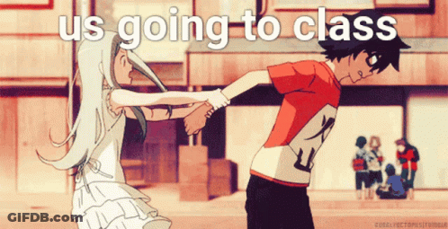 Boy And Girl Going To Class GIF