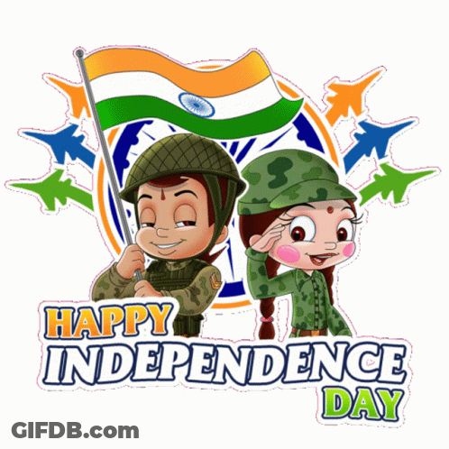 Boy And Girl Happy Independence Day GIF