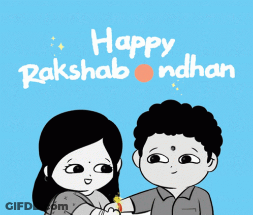 Boy And Girl Happy Rakshabandhan GIF
