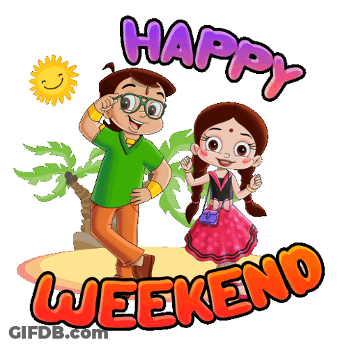 Boy And Girl Happy Weekend GIF