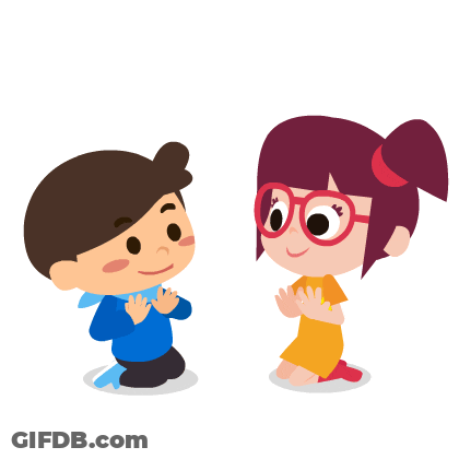 Boy And Girl High-Fiving GIF