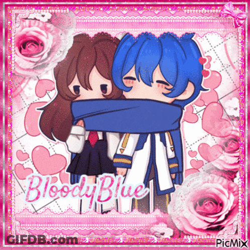 Boy And Girl Hugging Bloody Blue GIF