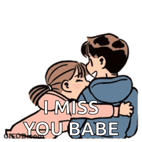 Boy And Girl Hugging I Miss You Babe GIF
