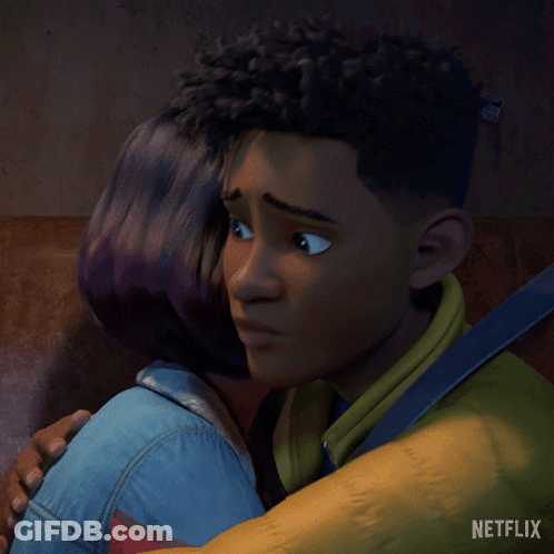 Boy And Girl Hugging With Netflix GIF