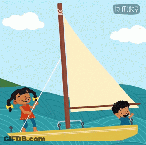 Boy And Girl In A Boat With Kutuk GIF