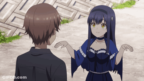 Boy And Girl In Blue Dress GIF