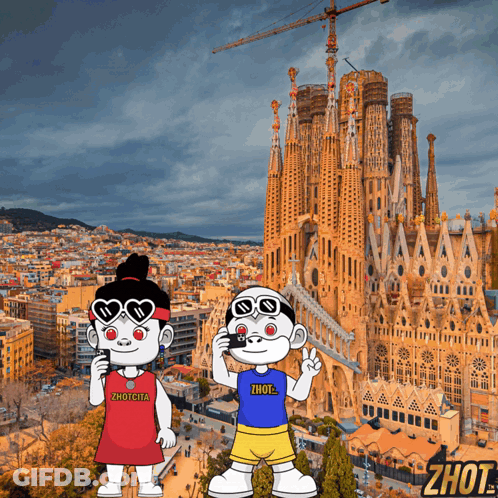 Boy And Girl In Front Of Building With Zhut GIF