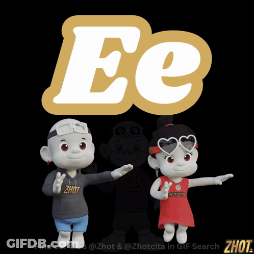 Boy And Girl In Front Of Sign Saying Ee GIF