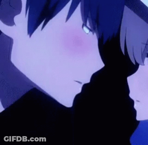 Boy And Girl Kissing Close Up GIF