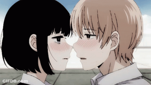 Boy And Girl Kissing Forehead GIF