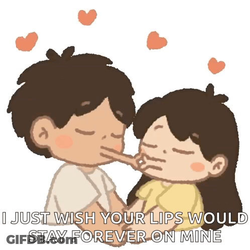 Boy And Girl Kissing Wish Lips Stay Forever On Mine GIF