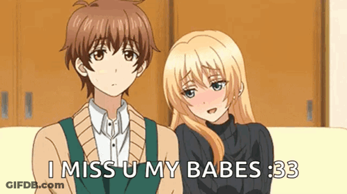 Boy And Girl On Couch Saying I Miss U My Babes GIF